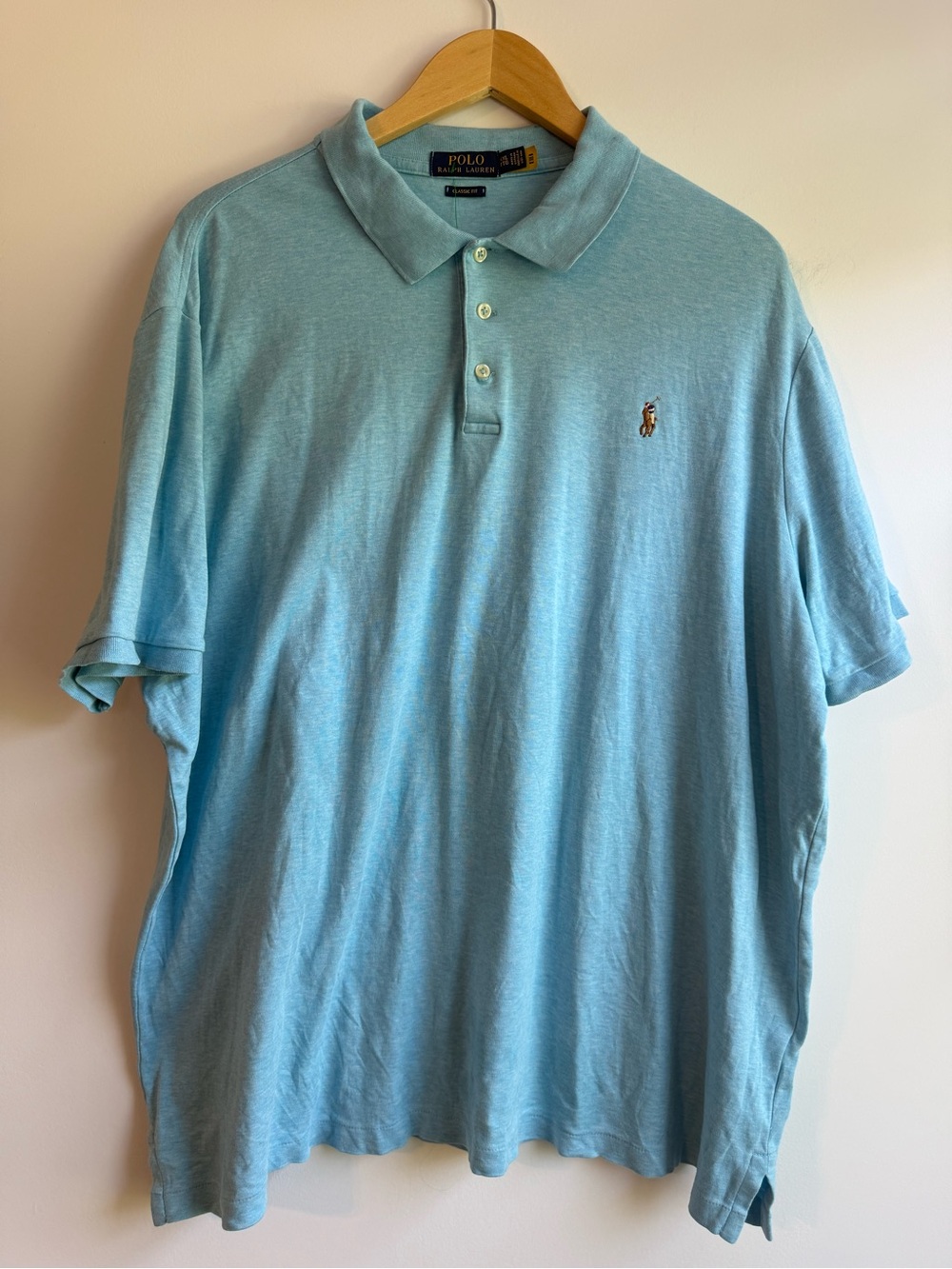Polo by Ralph Lauren Light Blue Cotton Polo Shirt with Pony Logo